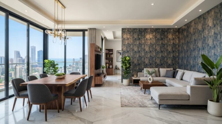 Luxury Living Dining Room Wallpaper Mumbai